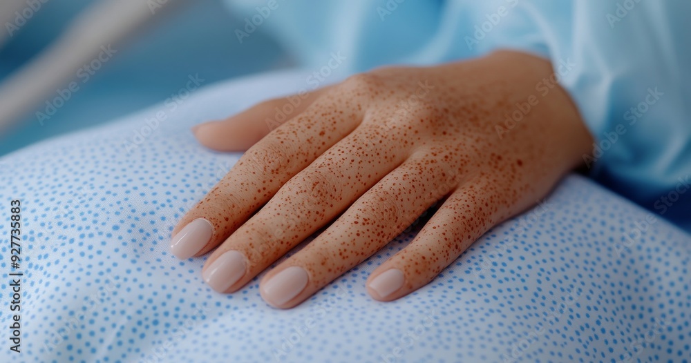 Close-Up of an African American Woman's Hand with Monkeypox Symptoms on Her Skin Close-Up of an African American Woman's Hand with Monkeypox Symptoms on Her Skin