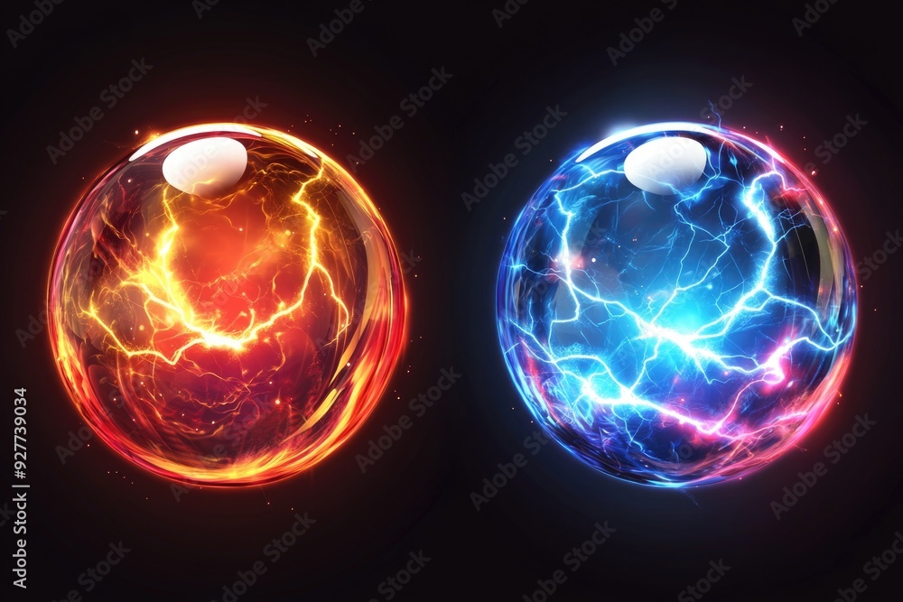 Glowing orbs against dark background Glowing orbs against dark background