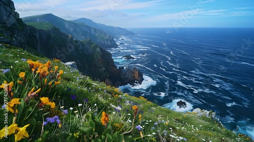 Cape vysoky is surrounded by bright greenery picture