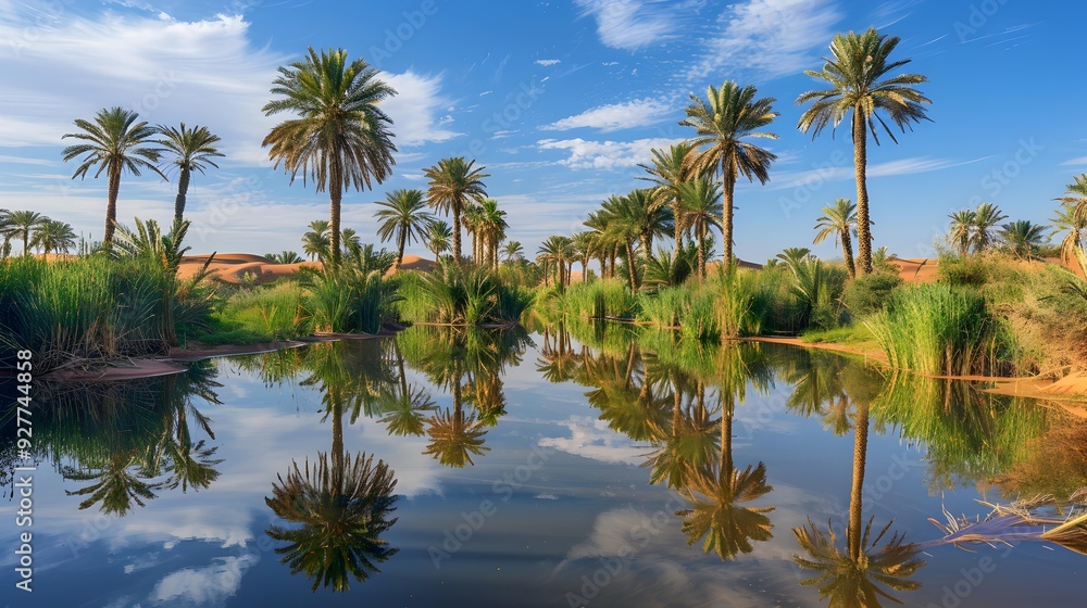 Obraz premium Amazing oases hidden among the endless sands