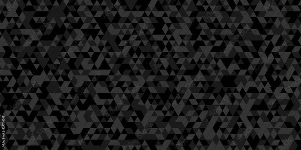 Vector seamless pattern triangle geometric repeating technology triangle black, gray texture. Abstract digital grid light pattern black and gray Polygon Mosaic triangle, business corporate background. Vector seamless pattern triangle geometric repeating technology triangle black, gray texture. Abstract digital grid light pattern black and gray Polygon Mosaic triangle, business corporate background.