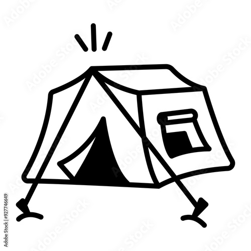 A drawing style icon of tent 