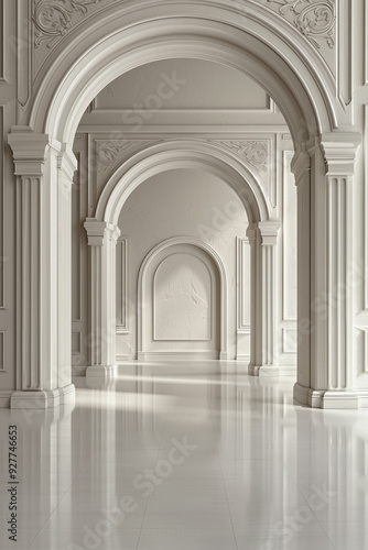 Digital backdrop, Classic, Vintage, Luxury Wall backdrop, wall and floor, White, composite background.