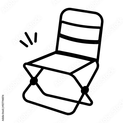 A drawing style icon of foldable chair 