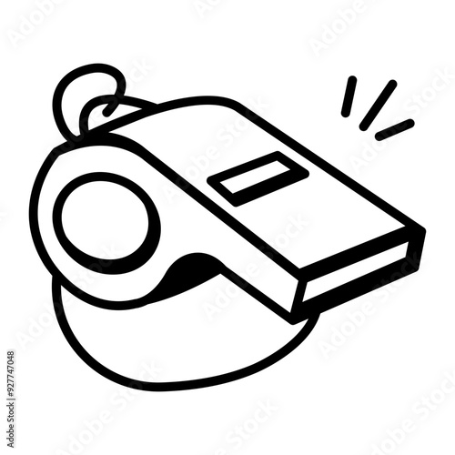 A doodle style icon of whistle 