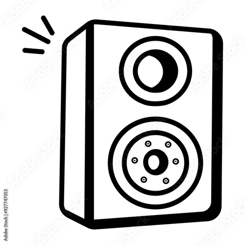 A doodle style icon of speaker