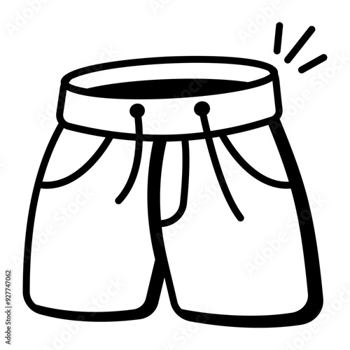 A doodle style icon of shorts 