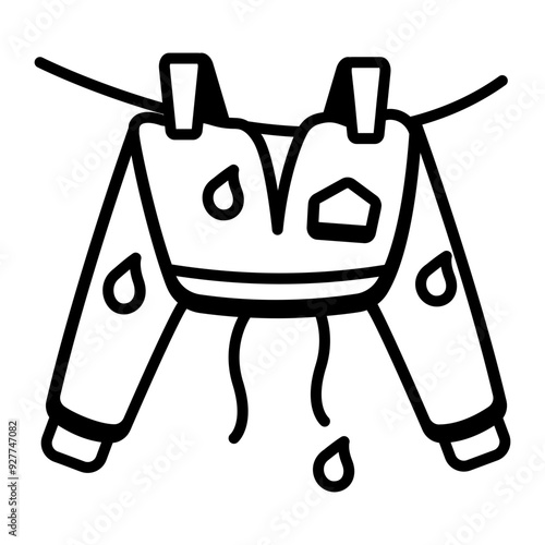 A sketchy icon of drying clothes