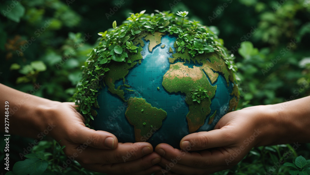 hands holding a green earth hands holding a green earth