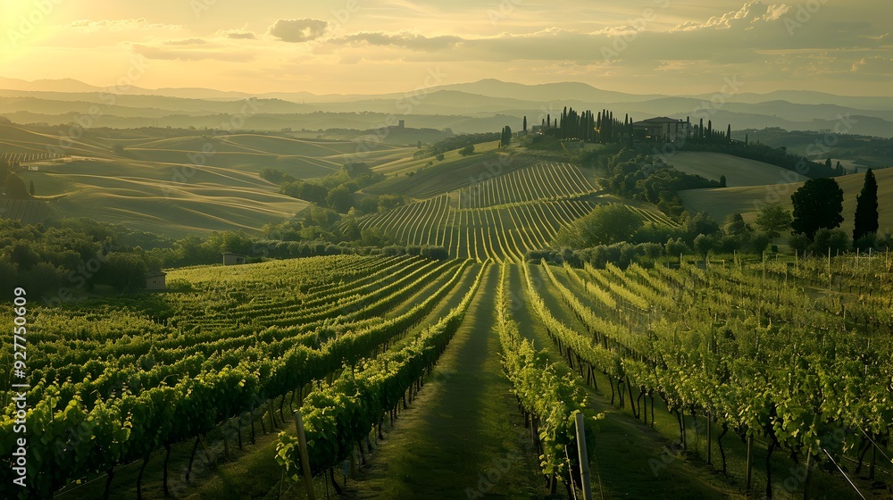 Landscape the vineyards of tuscany
