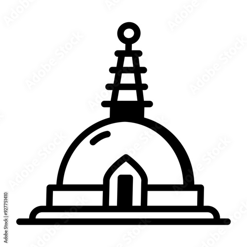 A hand drawn style icon of stupa 