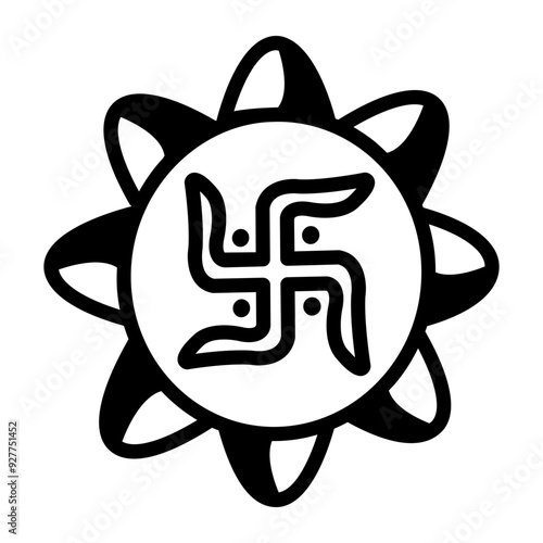 A doodle style icon of swastika 