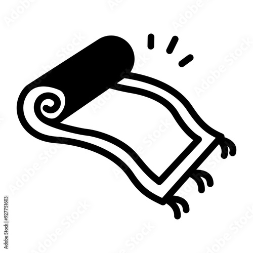 Rug icon designed in hand drawn style 