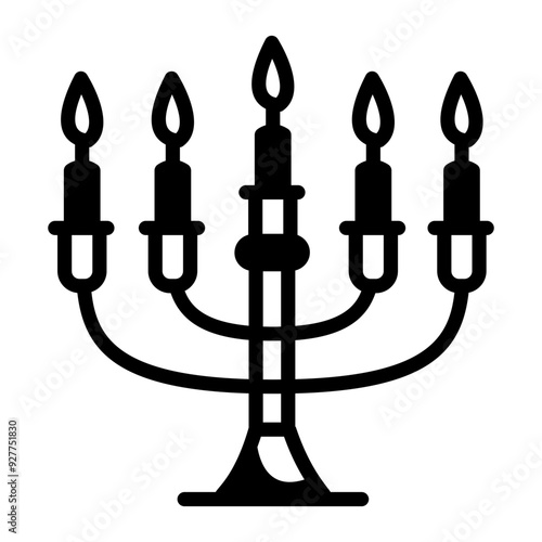 Menorah hand drawn style icon 