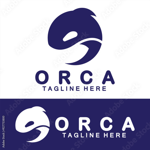 Killer whale Orca logo design vector illustration