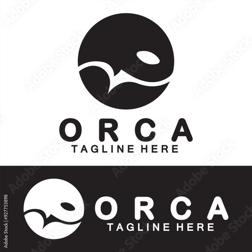 Killer whale Orca logo design vector illustration