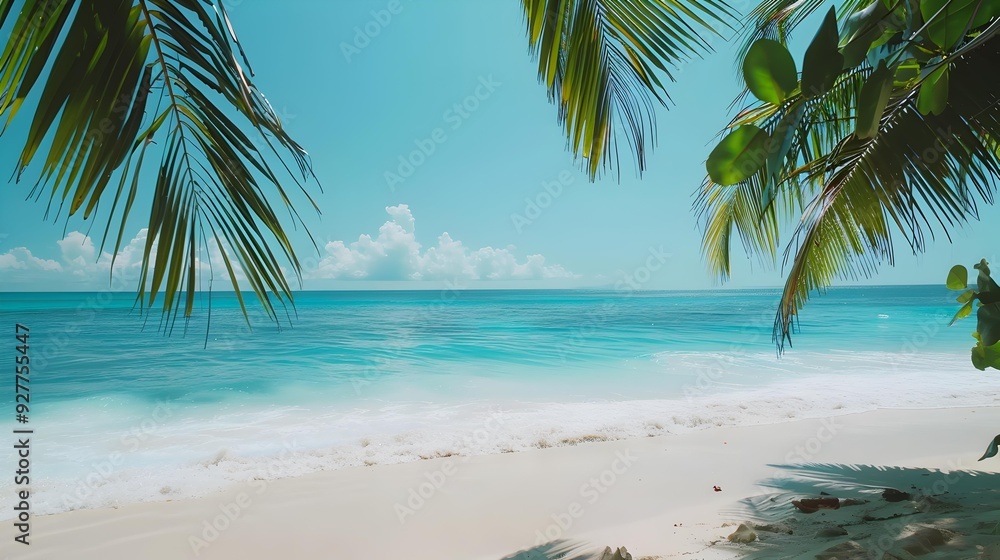 Beach with white sand and crystal clear turquoise picture Beach with white sand and crystal clear turquoise picture