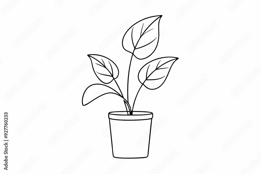 Potted plant line art vector illustration, House plant outline icon vector
Potted plant line art vector illustration, House plant outline icon vector
