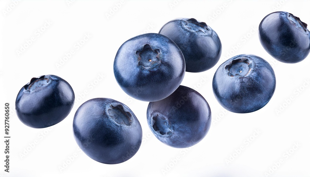Blueberry in the air, isolated on white background Blueberry in the air, isolated on white background