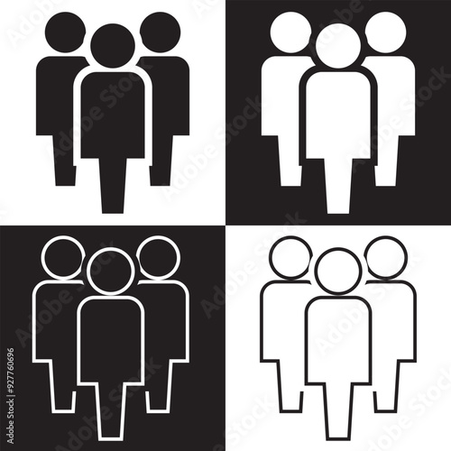 Customer editable stroke and solid web icon set. Vector illustration. isolated on white and black  background. EPS 10