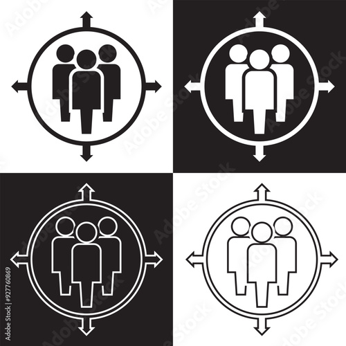 Customer editable stroke and solid web icon set. Vector illustration. isolated on white and black  background. EPS 10