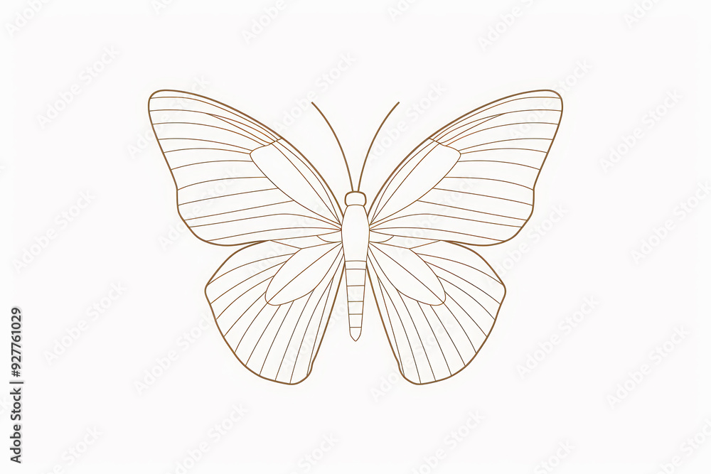 Butterfly on White Background. Generative AI. Butterfly on White Background. Generative AI.