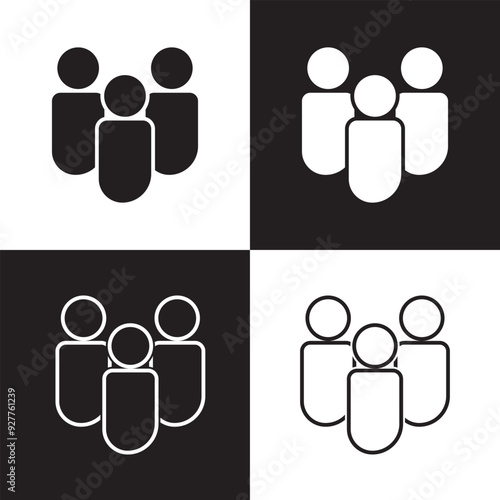 Customer editable stroke and solid web icon set. Vector illustration. isolated on white and black  background. EPS 10
