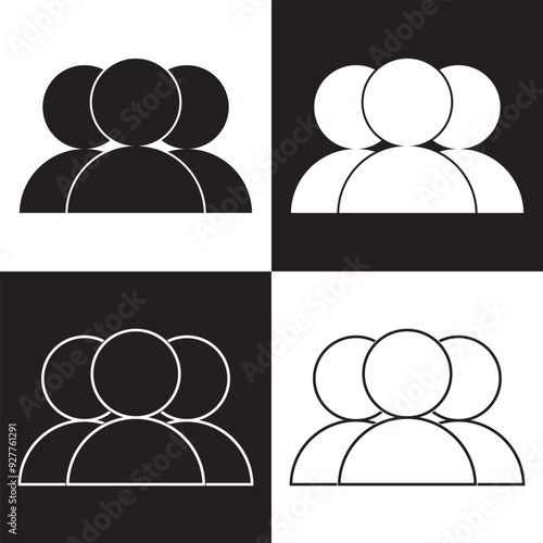 Customer editable stroke and solid web icon set. Vector illustration. isolated on white and black  background. EPS 10