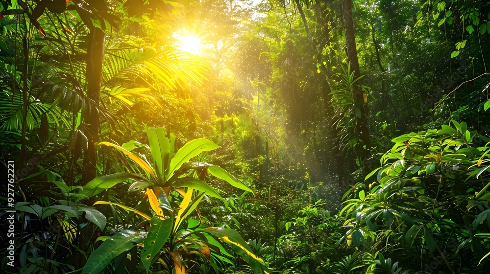 Obraz premium The amazons diverse and exotic plants form impenetrabl