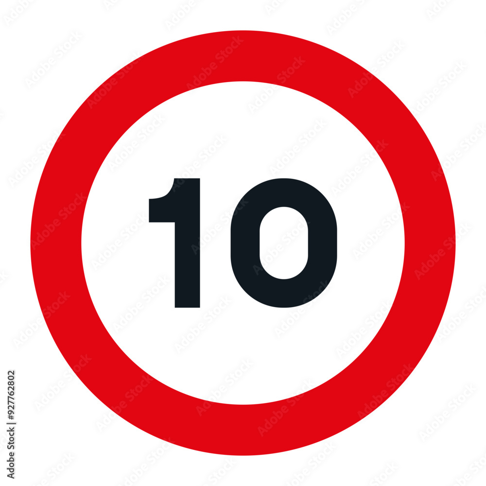 RESTRICTION SIGNS, R-301 - Maximum Speed 10 - SVG RESTRICTION SIGNS, R-301 - Maximum Speed 10 - SVG