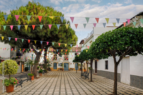 Fragment of the old town of the beautiful town of Estepona - a city located in southern Spain, near Malaga in Andalusia. The photo was taken on June , 2024