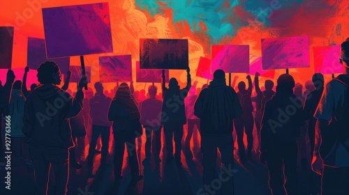 protest of a group of people