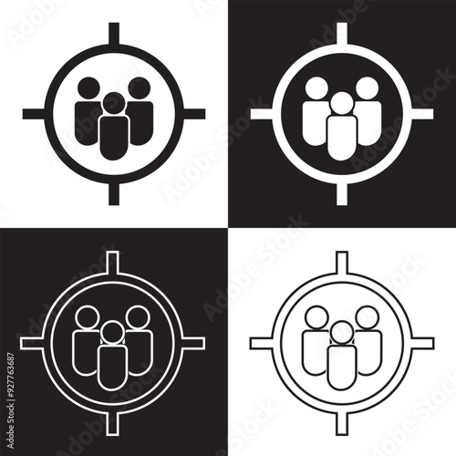 Customer editable stroke and solid web icon set. Vector illustration. isolated on white and black  background. EPS 10