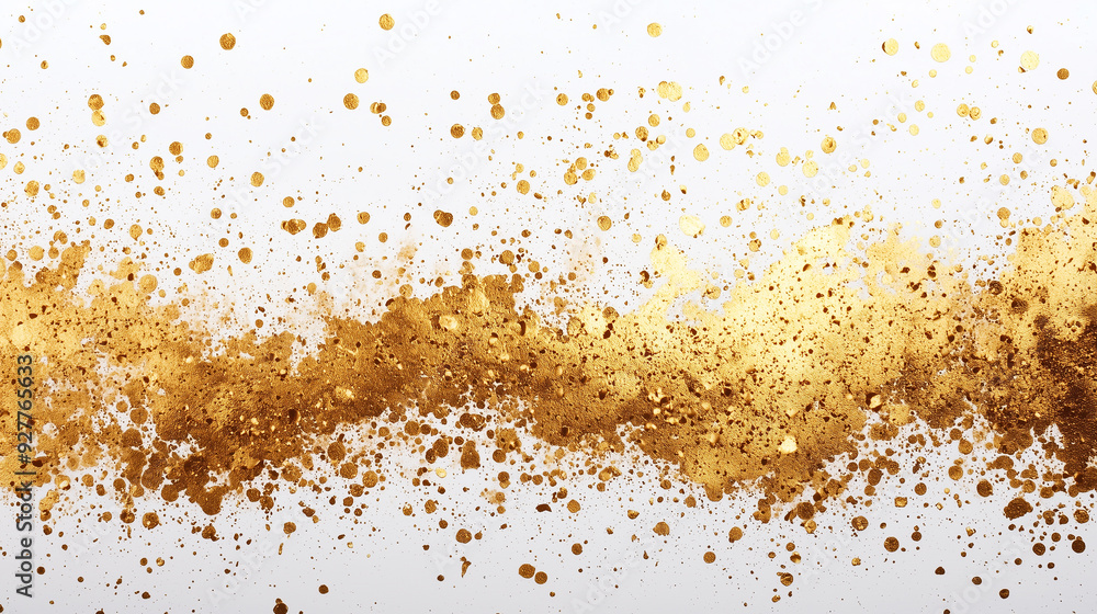 White abstract background with golden glittering spots. White abstract background with golden glittering spots.