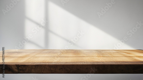 Bright wooden texture table with white background photo