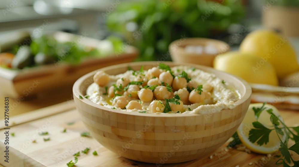 Hummus sauce with chickpeas tahini and lemon juice Hummus sauce with chickpeas tahini and lemon juice