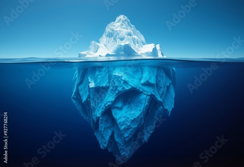 Wallpaper Mural realistic image of the underwater and surface parts of an iceberg against a clear blue sky Torontodigital.ca