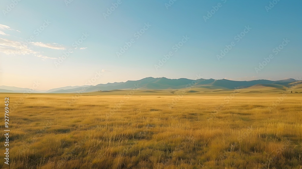 Fototapeta premium The steppes of mongolia stretch for many kilometers