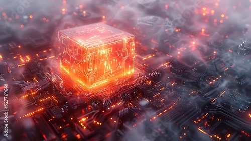 Surreal CPU core with quantum particles and circuits, double exposure, white background, glowing entangled elements, intricate and ethereal details, hd quality. --ar 16:9 --v 6.0 photo