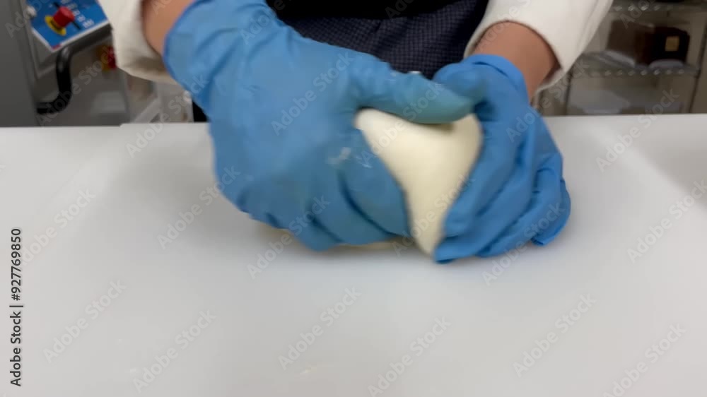 kneading dough for bread. Making homemade bread using traditional recipe. Bread production. Bakery concept. kneading dough for bread. Making homemade bread using traditional recipe. Bread production. Bakery concept.