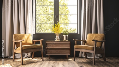 Yellow Armchairs and Window

