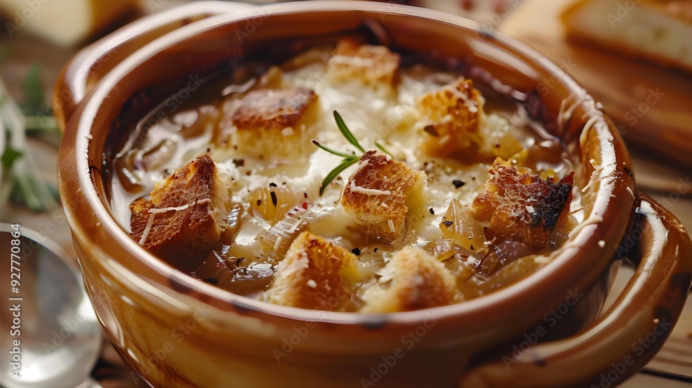 Onion soups prepared with caramelized onions and beef Onion soups prepared with caramelized onions and beef