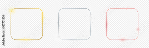 Set of three rounded square frames
