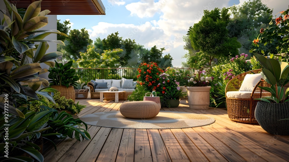 Fototapeta premium Terrace a spacious place for family gatherings