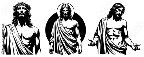 Jesus Christ black shape silhouette vector son of god savior