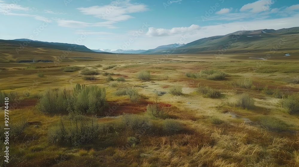 Tundra majestic landscapes stretching for many kilometers Tundra majestic landscapes stretching for many kilometers