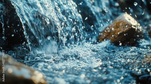 Wallpaper Mural Closeup of Water Cascading Over Rocks Torontodigital.ca