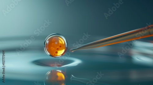 Close Up of Glowing Cell Culture in Laboratory Petri Dish Macro.