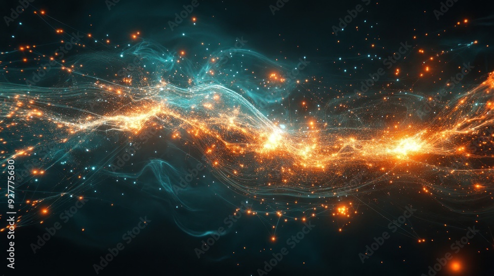 Obraz premium Abstract Digital Art: Intricate and mesmerizing digital art with swirls of light