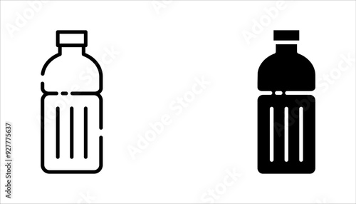 Plastic Bottle line icon set shape collection, thin line design vector illustration, on white background.